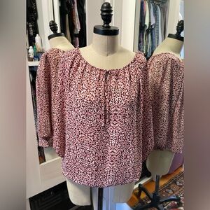 Laundry- Women's Pink Patterned Top, 3/4 Sleeve, Size Medium